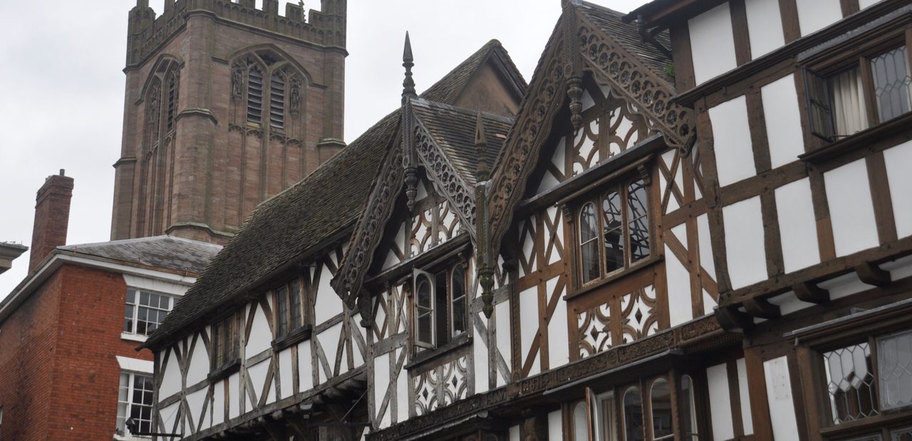Historic timber-framed buildings in an English market town